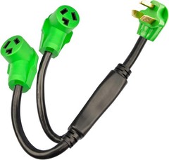 RVMATE 3 Prong Dryer Splitter 30 Amp, NEMA 10-30P to (2)10-30R Y