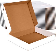 12x9x2 inch Small Shipping Boxes Set of 25, White Corrugated Cardboard Box Li…