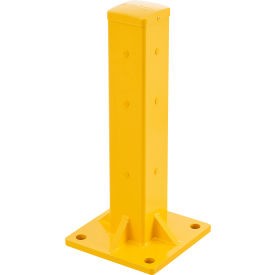 Industrial Bolt-On Steel Post for Single Guard Rail 24″”H Yellow Industrial