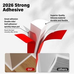 3/4 Inch (W) x 118Inch(L) Flexible Quarter Round Molding, Peel and Stick Wall…