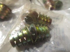 M8-1.25 x 13mm Die Cast Zinc Hex Drive Flanged Insert For Wood QTY 20