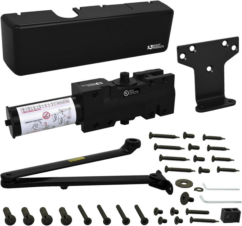 Nuk3Y 4400 Series Grade 1 Cast Iron Door Closer, Adjustable & ADA Compliant