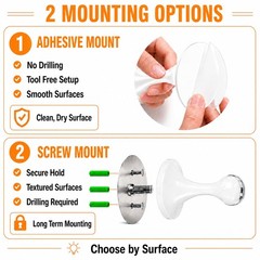 White Magnetic Door Stop No Drilling 3D Adhesive Door Stopper Catch