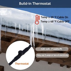 6FT Heating Cable with Built-in Thermostat, 120V Heat Tape for Water Pipes, C…