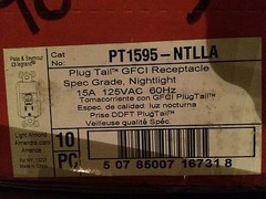 P&S PLUGTAIL GFCI Nightlight Receptacle Light Almond 15 Amp PT1595-NTLLA