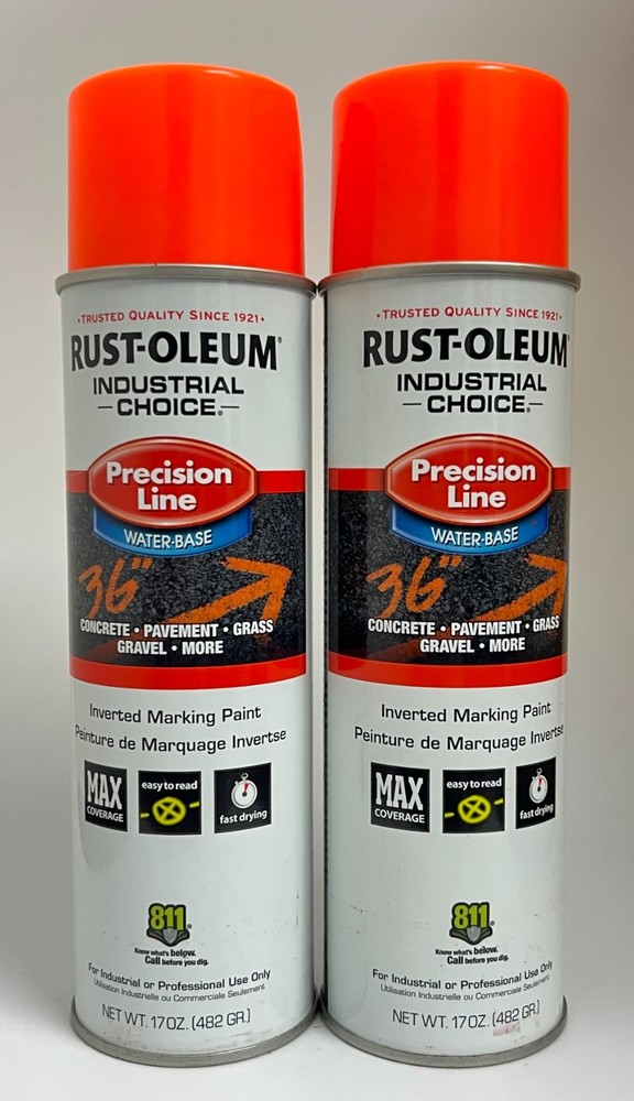2 PACK – Rust-Oleum – 203036 – Precision Line Marking Paint, 17 Oz, Orange