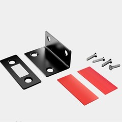 L Shape Thin Magnetic Cabinet Closet Drawer Catch Metal Magnet Latches, Black