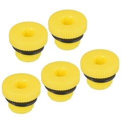 5pcs G1/4 Hold Plugs Plastic Male Thread Hex Socket Sealing End Cap, Yellow