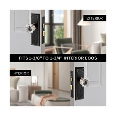 Upgraded Mortise Lock Set for Interior Door, Antique Vintage Style Crystal Gl…