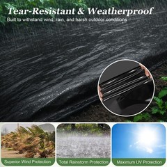 Heavy Duty 6 Mil Black Plastic Sheeting Roll 10′ x 25′ – UV Resistant, Garden, V