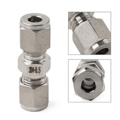 1Pc 1/4″ 6.5mm Equal OD Straight Through Ferrule Pipe Tube Connector 