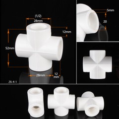 White/Green PPR Pipe Fitting Side Outlet 4 Way/3 Way Elbow Fitting Connector