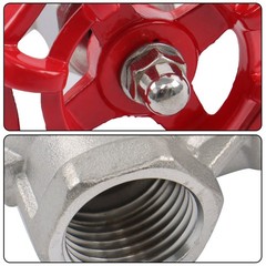 DN15 1/2″ NPT Stainless Steel Female Thread Rotary Gate Valve with Wheel Handle