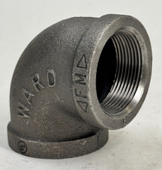 WARD 1-1/2″ 150 lb Threaded 90-Degree Elbow Black Iron BMI Pipe Fitting