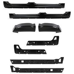 Outer Inner Rocker Panels Cab Corners for Chevy GMC Crew Cab Black Steel0856-109