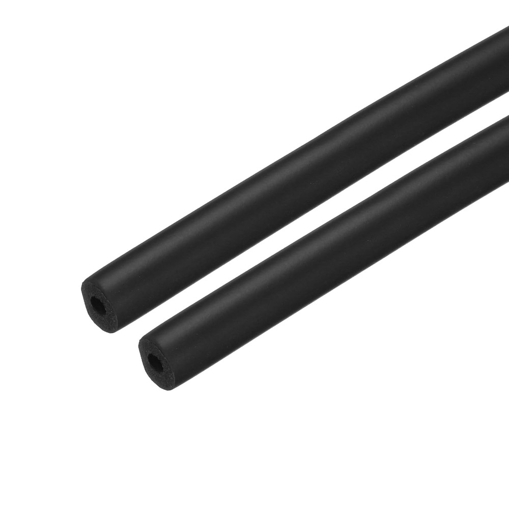 uxcell 2pcs 2m/6.6ft Pipe Insulation Tube 1/4 6mm x 16mm x 2 m, Black
