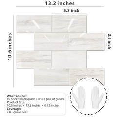 STICKGOO Subway Tile Peel & Stick Backsplash, Glossy Light Brown PVC Self-Adhesi