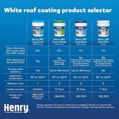 Henry Durabrite 587 White Elastomeric Premium Roof Coating Protection 4.75 Gal.