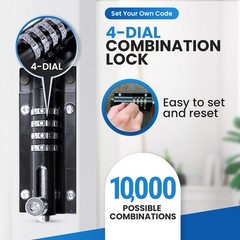 Combi-Bolt 4-Digit Combination Sliding Bolt Gate Lock, Secure Gates, Sheds, W…