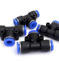 Pneumatic T Piece Tee Push Fit Connectors Hose Tube Inline Push Fitting 4mm~16mm
