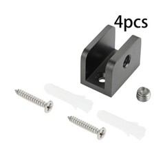 4Pcs Glass Clamps with Stainless Steel Screws Matte Black for 10mm-12mm Glass