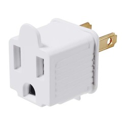 TENINYU Grounded Adapter 3-Prong to 2-Prong Outlet Converter – 2 Pack, White