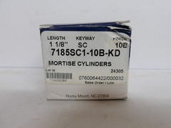 IC MORTISE CYLINDER WITH KEY, BRASS 7185SC1-10B-KD