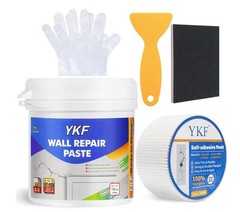 Drywall Repair Kit 18 oz with Scraper & 2 Patches, Quick~Dry White