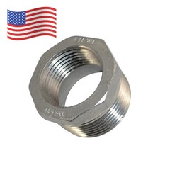 NPT Stainless steel 1-1/4“ male to 1” female HEX Reducer bushing Pipe adapter