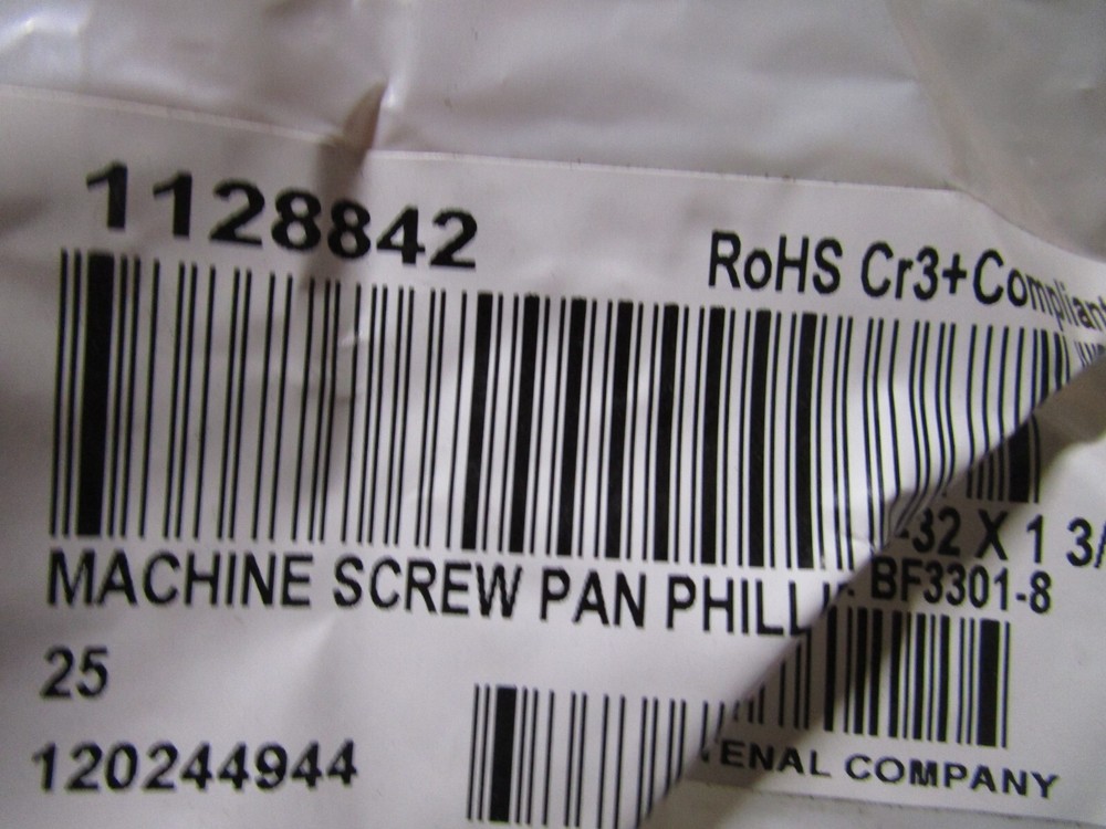 #6-32 x 1-3/4″ Phillips Drive Pan Head Zinc Finish Steel Machine Screw QTY 75