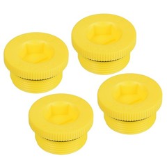 4pcs M30x1.5 Hold Plugs Plastic Male Thread Hex Socket Sealing End Cap, Yellow