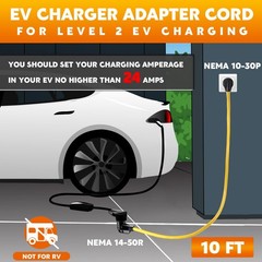 Tellegloww 10ft EV Charger Adapter Cord Compatible with NEMA 10-30P to 10FT