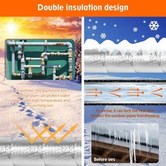 Pipe Insulation Wrap – 2″ Wide X 33 Ft Outdoor Foam Silver