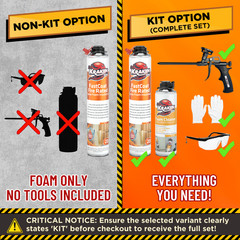 Kraken Bond FastCoat Closed Cell Spray Foam 48Pk Class A Fire-Rated Gun Incl Set
