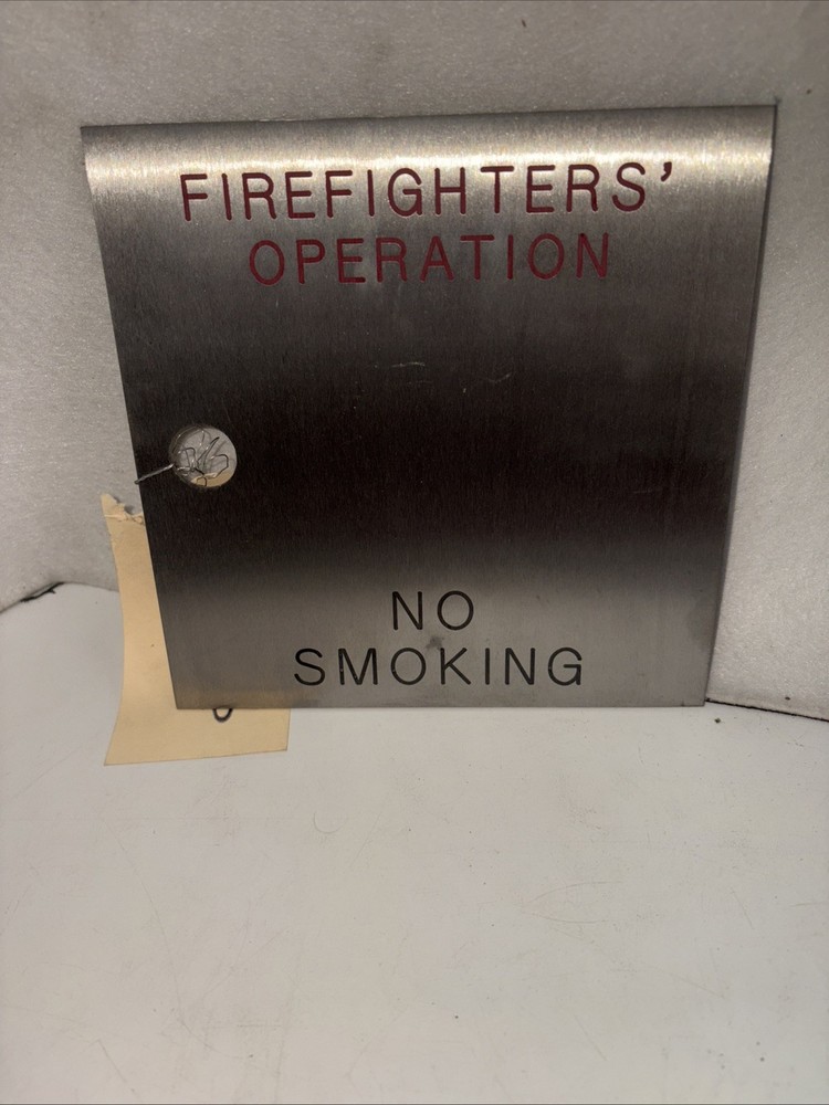 Stainless Steel Firefighters Operation Elevator Door Panel 8” X 8” Brand New