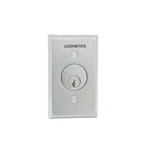 SPDT Maintained Single Direction Heavy Duty Keyswitch Satin Stainless Steel Fini