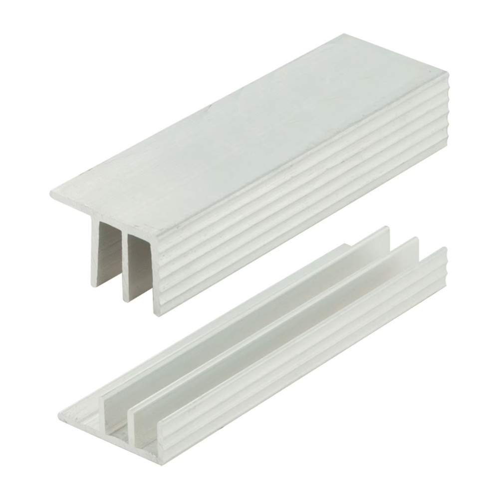 Outwater 48in Aluminum Sliding Door Track for 1/8in Wood Panels, Mill Finish