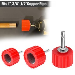 Copper Pipe Cleaner Set for Drill 1/2″ 3/4″ 1″ Bore Brush Kit Plumbing HVAC Tool