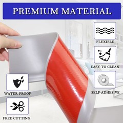 Lsgcq Flexible Baseboard Molding Trim 4 Inch X 20 Feet Self-Adhesive Vinyl Wall