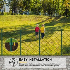 XYADX XYADA Fence Posts Sturdy Duty Metal Post,U Post for 3 Feet, Green