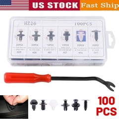 100Pcs Car Truck Trim Panel Fasteners Push Retainer Pin Rivet Auto Clips Kit Set