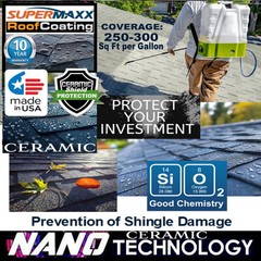 TRICURE POLYCERAMIC NANO ROOF COATING FOR ASPHALT FIBERGLASS SHINGLES- 5 GALLONS