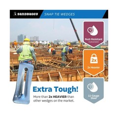 Sandbaggy Snap Tie Wedges for Concrete Forms, 50 Pack Galvanized 11 Gauge Ste…