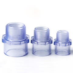 Male BSPT x 20/25/32/40/50/63mm Clear PVC Nipple Connector Adapter