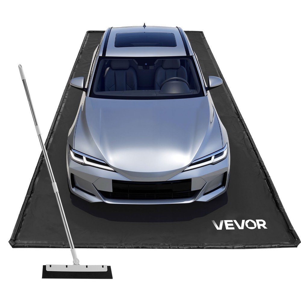 Containment Mat, 7 ft 9 in x 18 ft, Non-Slip PVC Garage Floor Mat with a Cleanin