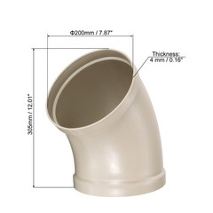 8″ ID Elbow 45 Degree Duct Pipe Connector Ventilation Tube Hose Fire-resistant