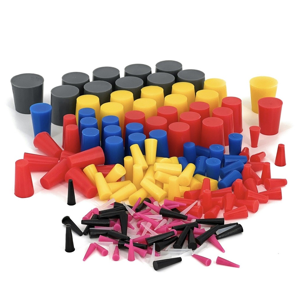 High Temp Masking Supply 235 Piece Silicone Rubber Plug Set – 1/32″ to 1″ Range