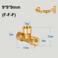 Brass T Piece 3 Way Tee Male Female Thread Fitting Pipe Connector 9/12/15~32mm