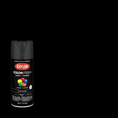 Krylon ColorMaxx 12 Oz. Flat Spray Paint, Black – 1 Count (Pack of 1),