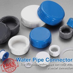 uxcell 5Pcs 2 Inch PT Female Thread PVC Pipe Fitting Cap, Cleanout Water Drai…